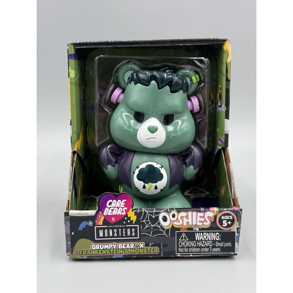 Care Bears x Universal Monsters Ooshies Grumpy Frankenstein's Monster Bear New